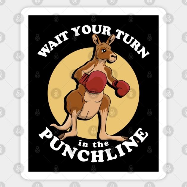 Wait Your Turn In The Punchline | Boxing Kangaroo Pun Sticker by TMBTM